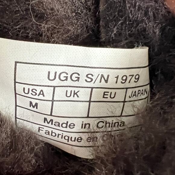 UGG Baby Boo Booties Size 4/5 Brown Leather Crib Shoes Style 1979 - Picture 8 of 9